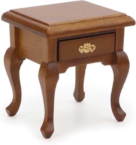 Muebles en miniatura 112, mesita de noche, accesorios para casa de muñecas, mesita de noche de madera, sala de estar, dormitorio, escena de