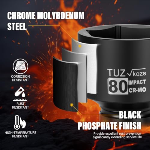 Image of 1 Inch Drive 80mm Standard Metric 6 Point CR-MO Impact Socket