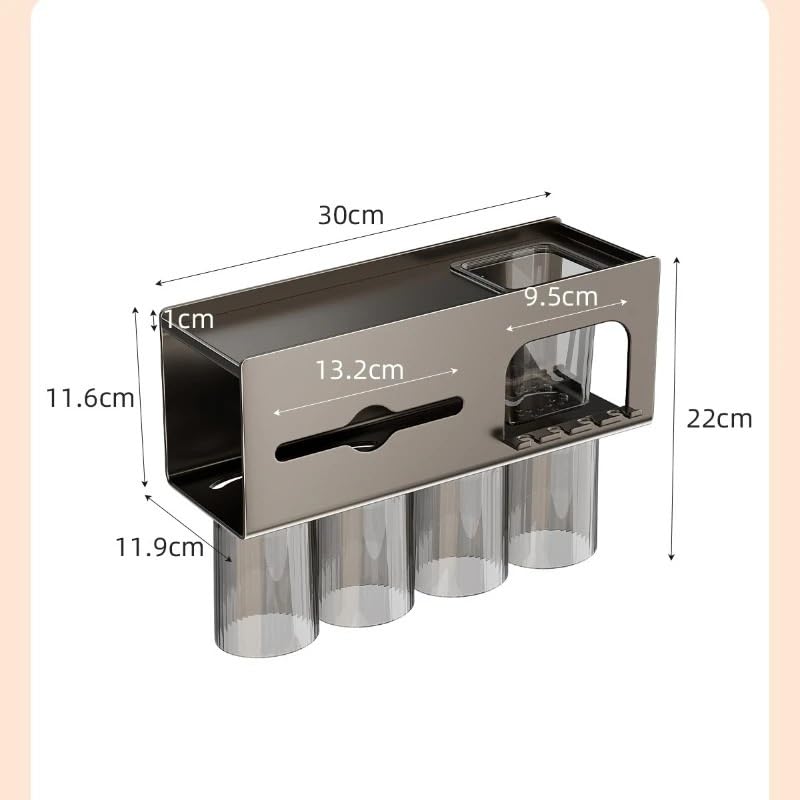 Soporte Magnético for Cepillos De Dientes Montado En La Pared con Tazas, Estante Almacenamiento Grande Sin Taladro Organizador Toallas Y Pasta for Baño para cepillos de Dientes