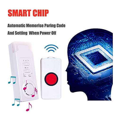 FUNRUI Home Safety Patient Alert Alarm System Wireless Alarm Emergency Call Button Elderly Monitor Caregiver Personal Pager for Elderly Kids, 2 in 1