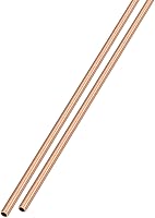 METALLIXITY Copper Tubes 2mm OD x 0.2mm Wall x 300mm Long - 2 Pack Seamless Straight Tubing for DIY Crafts, Home Decor & Models