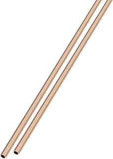 METALLIXITY Copper Tubes 2mm OD x 0.2mm Wall x 300mm Long - 2 Pack Seamless Straight Tubing for DIY Crafts, Home Decor & Models