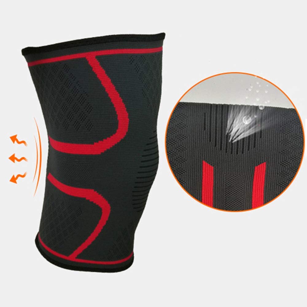 Rodilleras Deportivas Antideslizantes, Soporte elástico de Punto, 1 par, Equipo de protección para Correr y Ciclismo, Funda de Nailon.