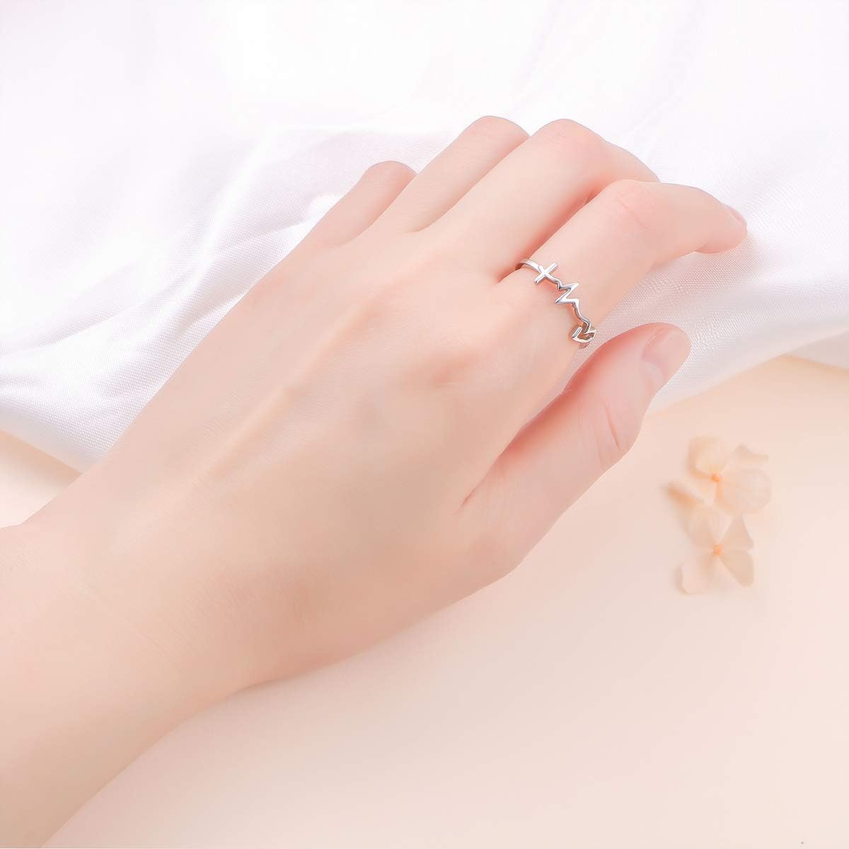 S925 Sterling Silver Cross Faith Hope Love Ring for Women Christian Jewelry Gifts 7 10