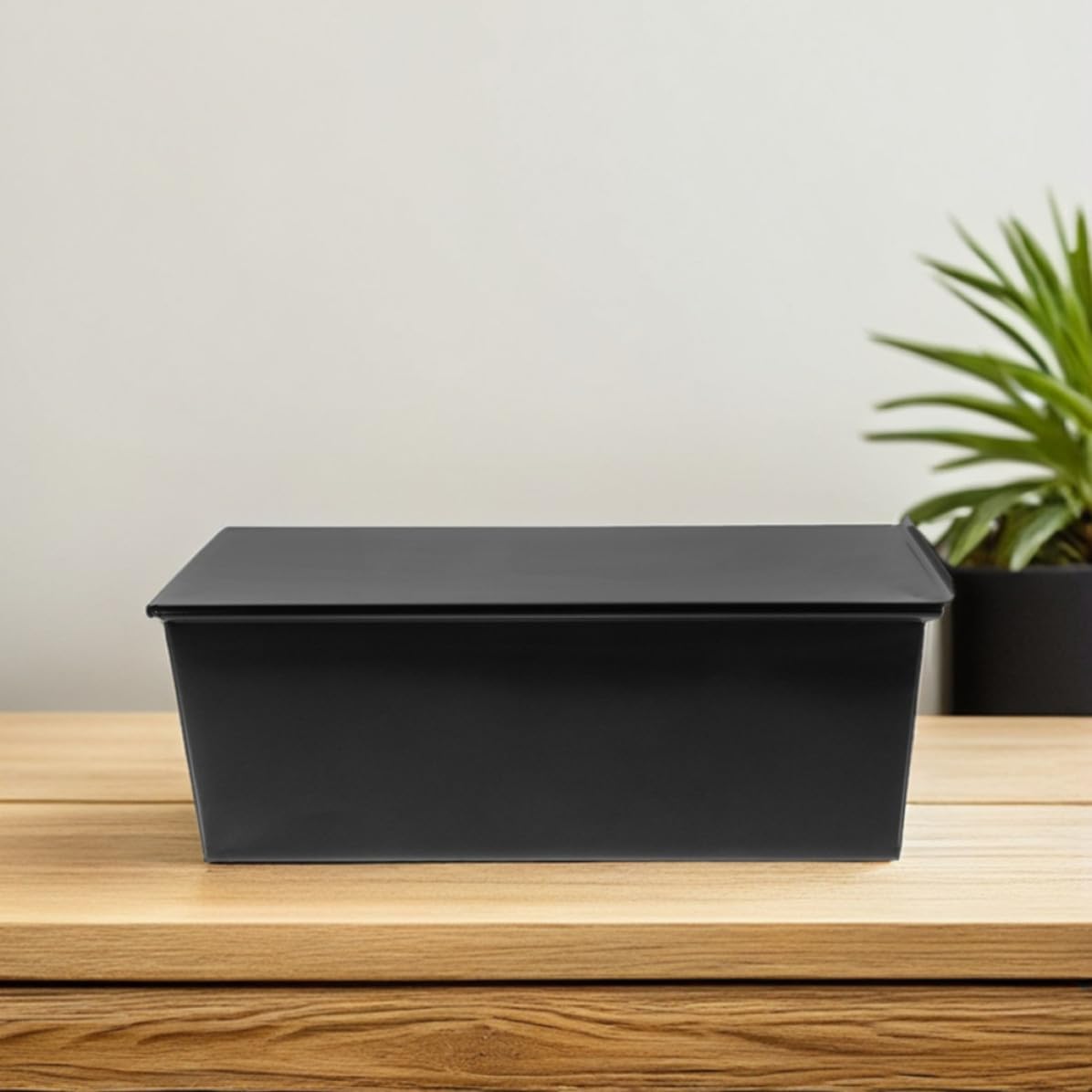 VICASKY 2 Piezas Molde para Hornear Pan y Galletas de Hierro Negro para Pan Rectangular con Tapa Antiadherente, Diseño Versátil y Material Resistente en Cocina o Comedor