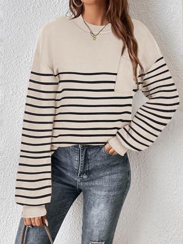 Image of Zeagoo Sweaters for Women 2025 Trendy Fall Fashion Oversized Lantern Long Sleeve Knitted Pullover Tops Outfits