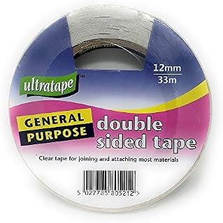 general purpose double sides/sided clear sticky tape 12mm x 33m for office/craft