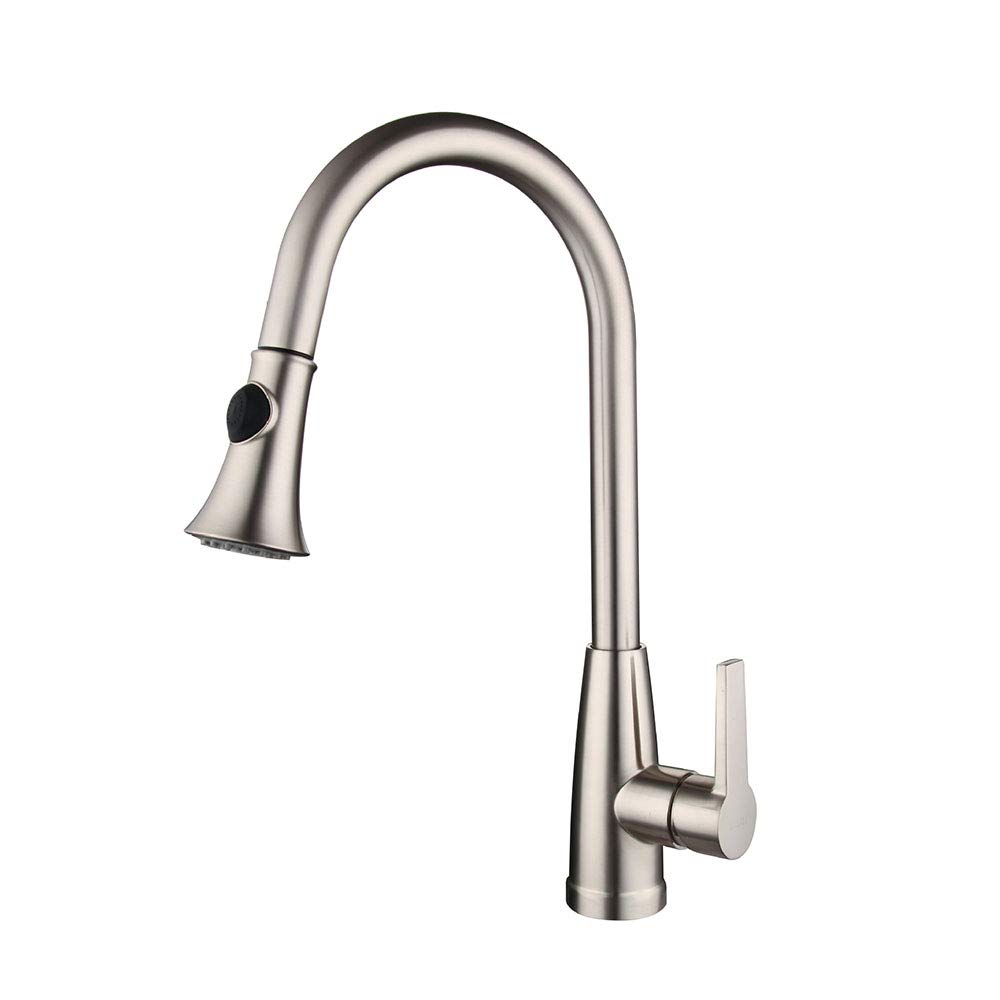 Robinet de cuisine extractible anti-fuite avec deux tuyaux tressés pour remplacer un vieux mitigeur