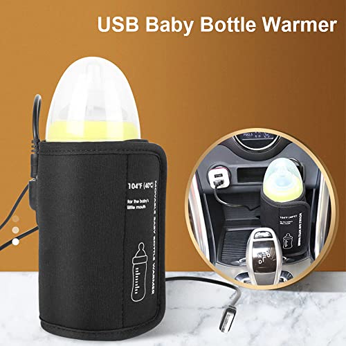 Pruie Aquecedor de mamadeira portátil USB para viagem, protetor de calor para leite, carro, aquecedo