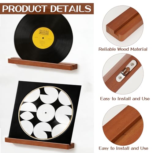Support mural pour disques vinyles en bois pour ranger sans abîmer - 4