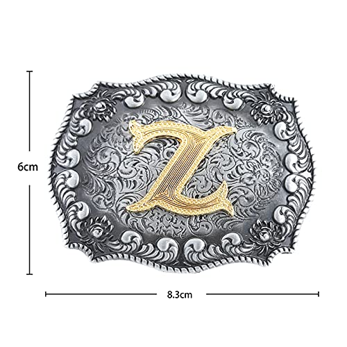 Image of HUABOLA CALYN Belt Buckle Men, Western Cowboy Rodeo Small Alphabet Letter ABCDMRJ to Z Initial Belt Buckles for Women