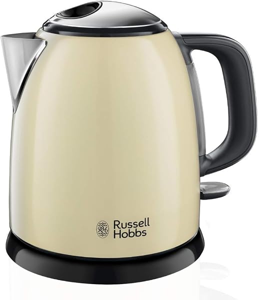 Russell Hobbs Hervidor de Agua Eléctrico Colours Plus - 1 litro, Hervidor Pequeño, 2400 W, Filtro Extraíble, Zona de Ebullición Rápida, Base de 360°, Indicador Nivel de Agua, Inox., Crema - 24994-70 - 4