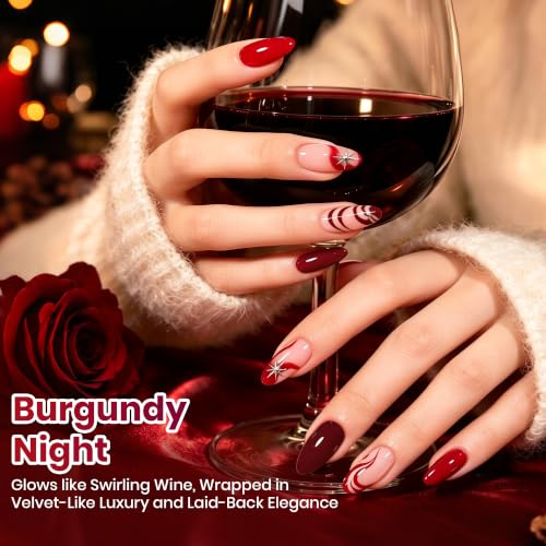 Image of Beetles Burgundy Gel Nail Polish Set, 6 Red Wine Colors Gel