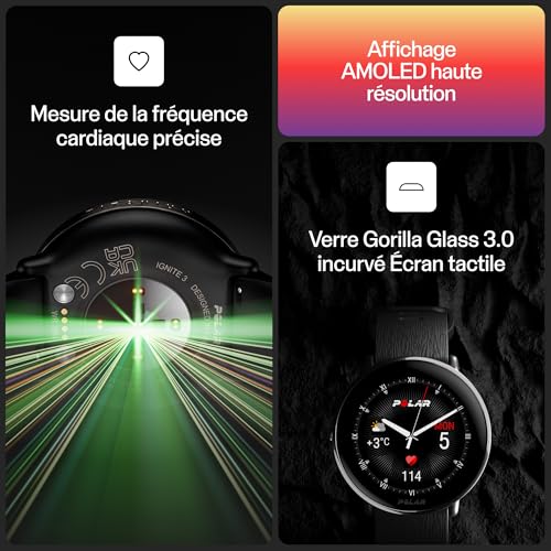 Montre connectée Polar Ignite 3 Titan Bracelet en Cuir - vue 7