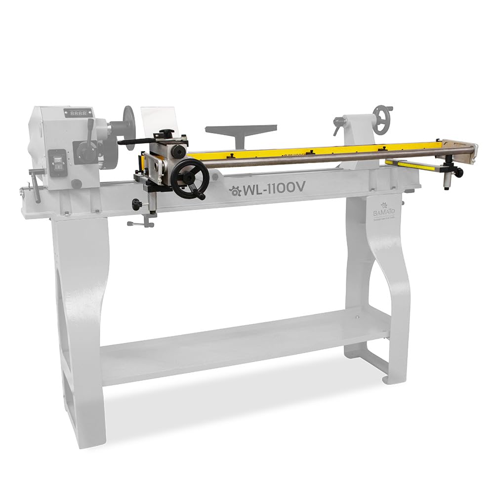 BAMATO Drechselmaschine WL-1100V Drehbank Drehtischmaschine | Leistung 750W | 500-2000 min-1 stufenlos variabel | Werkstücke bis 1100mm | 4-Zackmitnehmer (Kopiereinrichtung WL1100 CD (ohne WL-1100V))