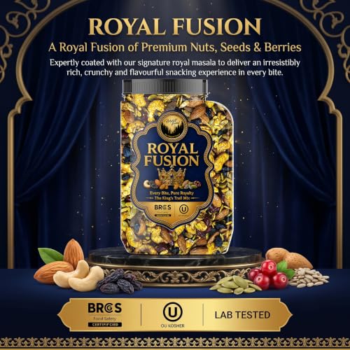 Image of Forest Found Royal Fusion Dry Fruits Trail Mix - 910gm | Premium Dry Fruit Mix For Snacking | With Cashews, Almonds, Raisins, Cranberries, Sunflower & Pumpkin Seeds | No Palm Oil & Flavours
