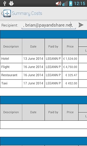 Pay&Share - Shared funds