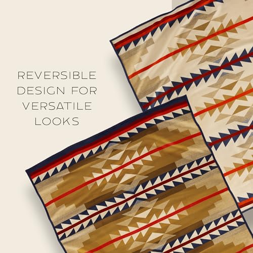 Image of Pendleton Jacquard Unnapped Twin Blanket, 64 x 80 in, Heirloom Virgin Wool