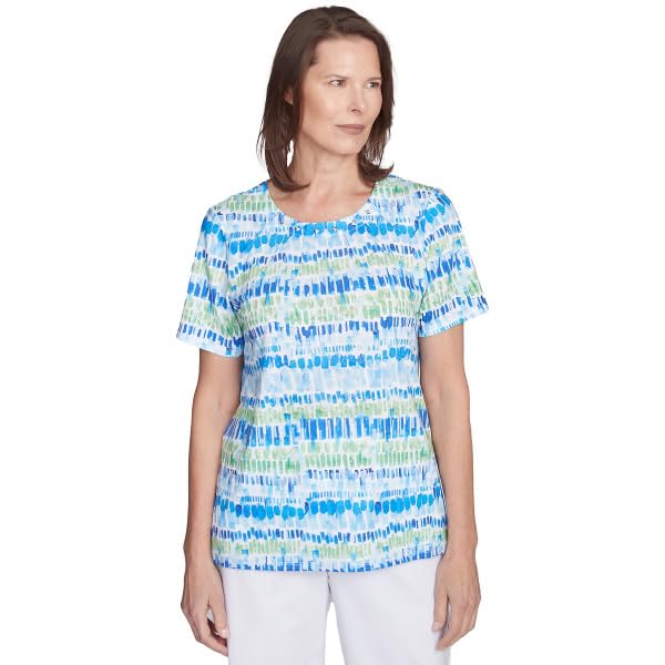 T-shirt Alfred Dunner Chicklet infroissable multicolore pour masquer les rondeurs