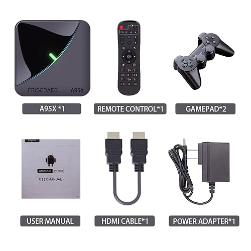 Miniatura 6 de FRIGEDAEG Video Game Console With 50000 Games A95X Retro Game Box Compatible With PS1PSP MAME Android 90EmuELEC 43 System 2 In 1 For TVPCProjector