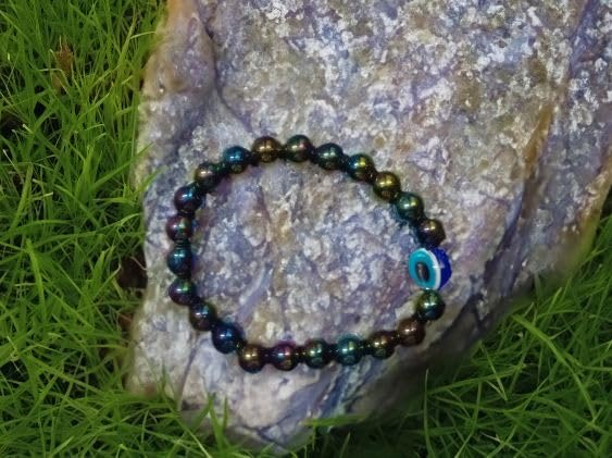 Image of Honbon Fancy Designer Beads Evil Eye Charms Bracelet,Handmade Unisex Nazar Bracelets,Friendship Band for All -Girls, Boys, Men & Women