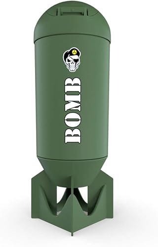 Miniatura 2 de Battle Shakers Bomb - Botella agitadora con temática militar, taza de proteína a prueba de fugas con compartimento de almacenamiento, mezcla de