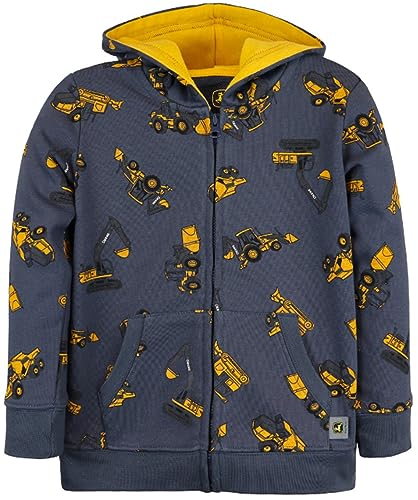 John Deere Ombre Construction Equipment Blue Tractor Front Zip Hoodie Sweatshirt Sizes 2T 3T 4T
