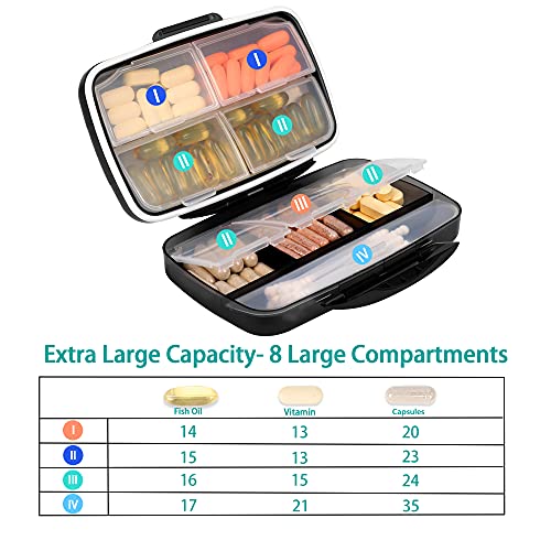 Image of Fullicon Moisture Proof Travel Pill Organizer, 8 Compartments, Blue