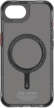 iPhone 17E ile Uyumlu Kılıf M-safe Şarj Özellikli Şeffaf Airbag Tasarımlı Skinarma Saido Kapak (Siyah)