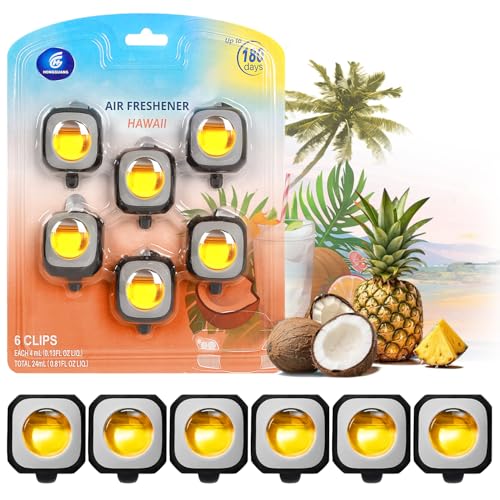 Opiniones de Accesorios para fragancias al mejor precio. 39 6 PCS Aromatizante para Auto, Ambientador para Coche con Clip para Rejilla de Ventilación, Intensidad de Fragancia Ajustable, Frescura Duradera y Elimina Malos Olores (Sabor...