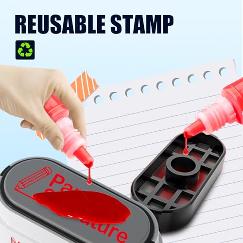 Image of 8-in-1 Teacher Stamps for Grading, Classroom & Homework - Colorful Self-Inking Set