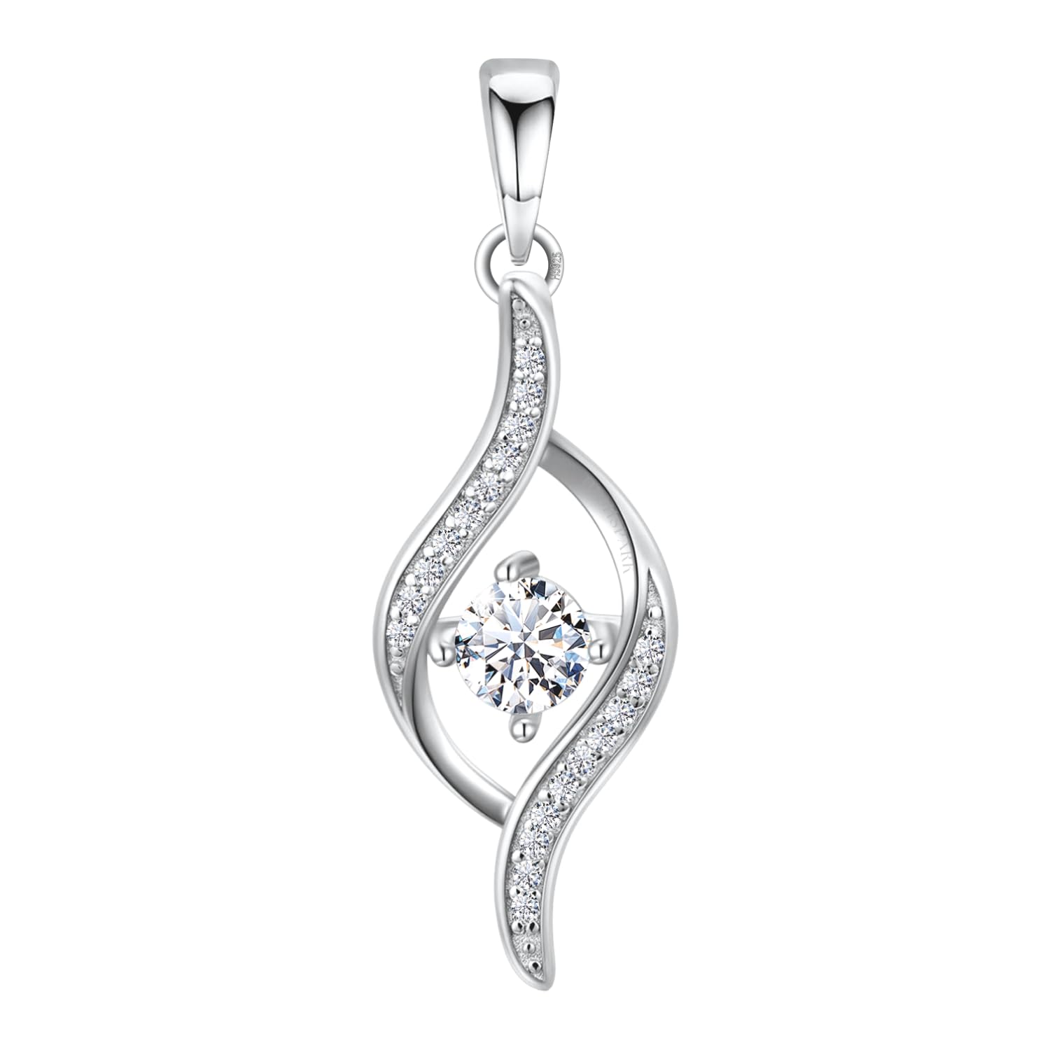highspark 925 Silver Studded Dew Drop Solitaire Pendant | 92.5 Sterling Silver and Diamond like Brilliance Sparkling Zirconia | Lovely Gift - Studded Dew Drop-picture-11