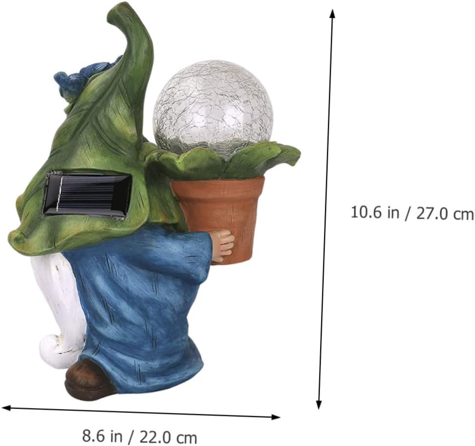1pc Solar-Powered Resin Old Man Decorative Lamp for Garden and Home Charming Desktop Figurine for Outdoor and Indoor Decor