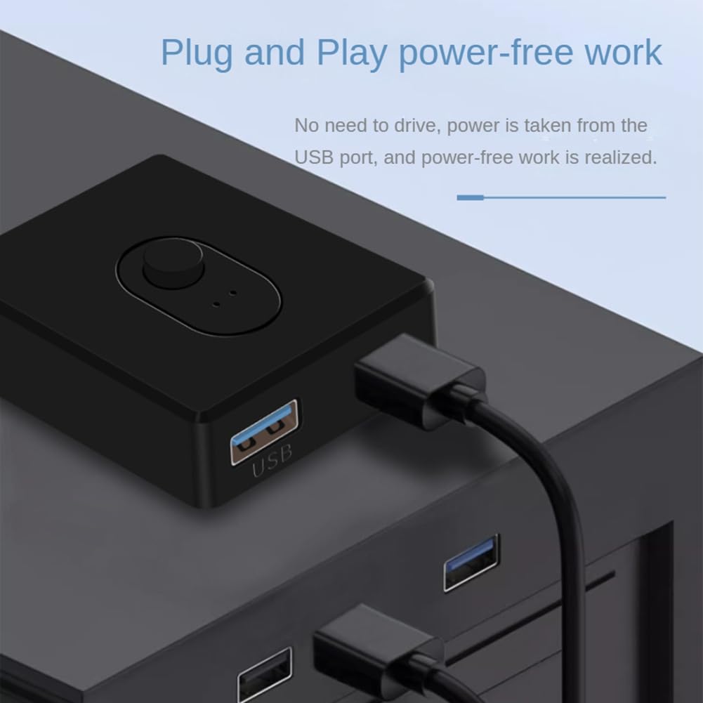 Lizusidtsy USB 3.0 KVM Switch 1X2/2X1 Switch Switcher for Laptop Computer Printer Keyboard Mouse ABS, B, Black, 500413262A2