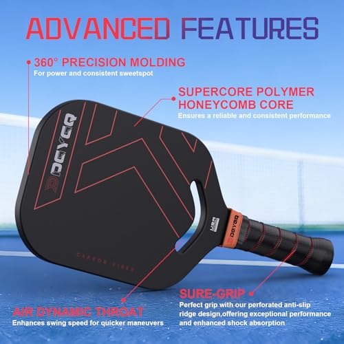 Image of Thermoformed MAX Carbon Fiber T700 Pickleball Paddles - Professional Grade