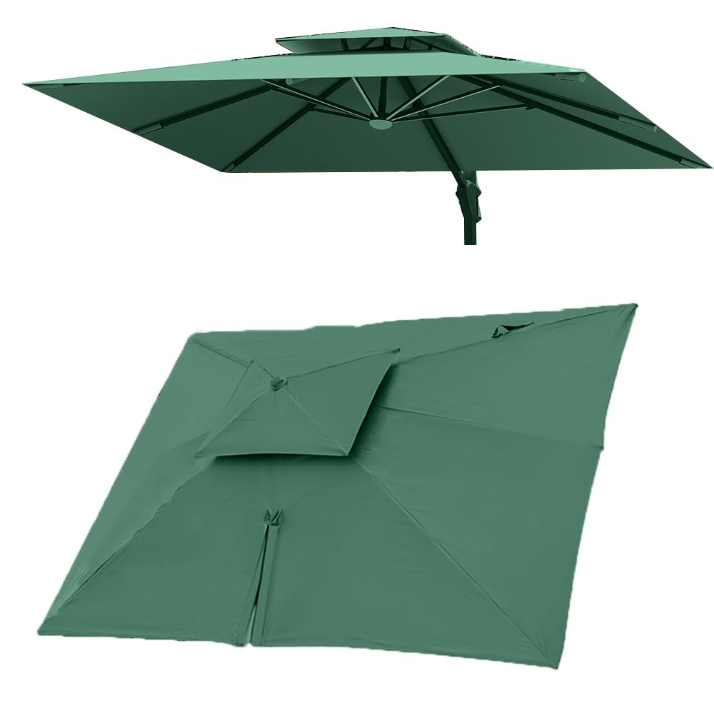 Ersatz-Abdeckung für Gartenschirm, UV-beständig, passend für 200 cm, 270 cm und 300 cm Outdoor-Regenschirme, strapazierfähiges Khaki-Dach für Wetterschutz und verbesserte Langlebigkeit