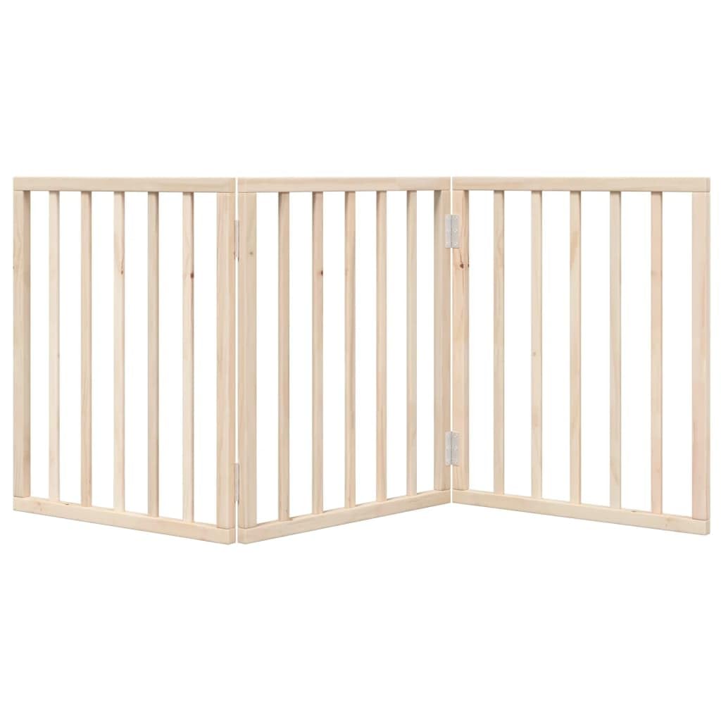 vidaXL Puerta para Perros Plegable de 3 Paneles, 150 cm, Madera de álamo