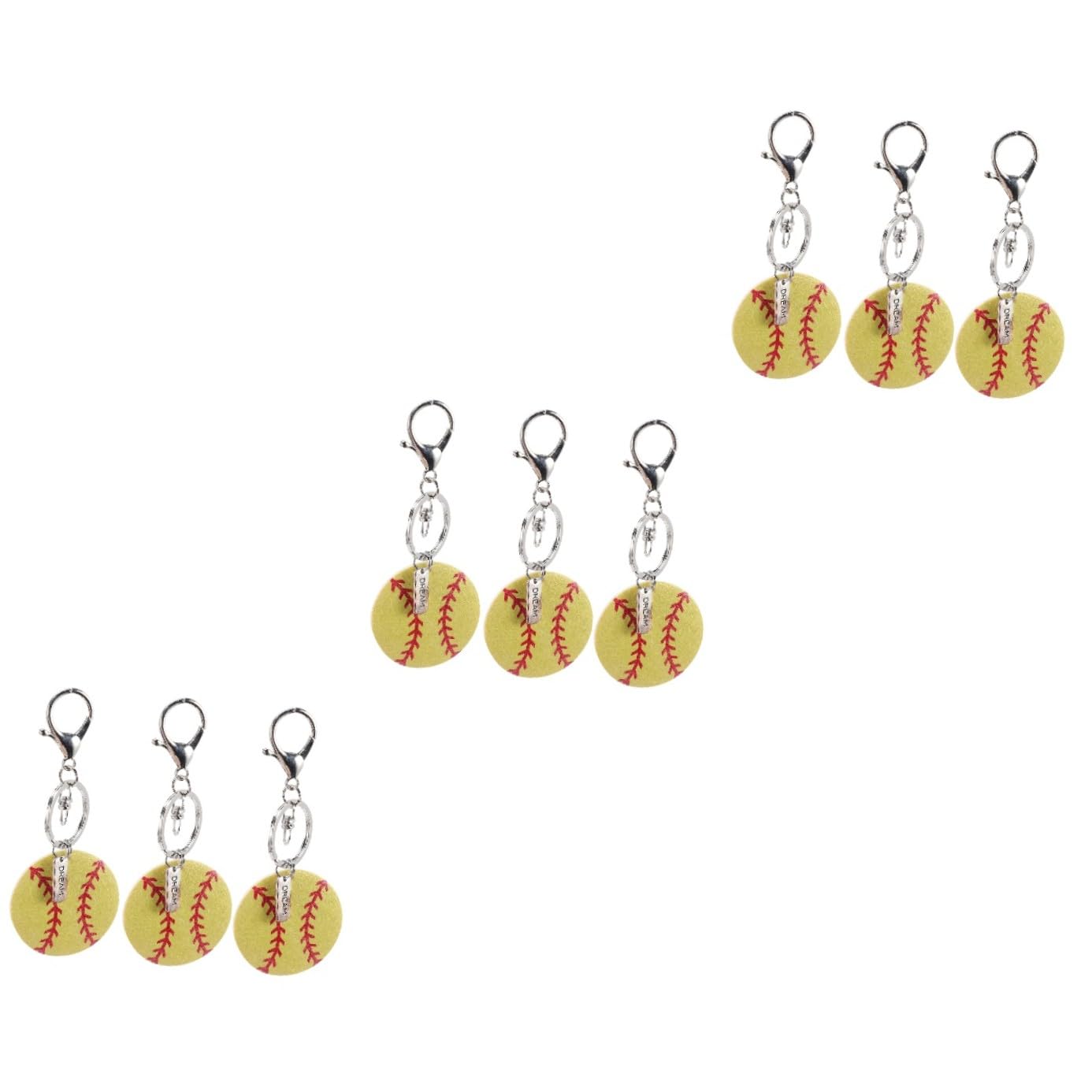Gadpiparty 3 Set Di Portachiavi Sportivi Portachiavi Da Softball Per Giocatori in Legno Aspetto Softball Dettagliato Decorazione Resistente Allo Sbiadimento 3 Pezzi*3