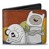 Buckle-Down Cartoon Network - Cartera plegable con billetera estándar y ranuras para tarjetas, Adventure Time Jake y Finn DUDES Righteous Pose multicolor, cuero vegano, Varios colores, 4.0' x 3.5',