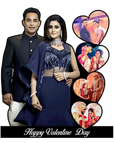 Image of Customized Valentine Day Photo Frame for Gifts | Personalized Couple Photo Collage Frame with Custom Photo Printing | Romantic Anniversary, Wedding, Engagement, Birthday & Valentine Gift