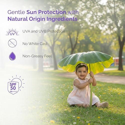 Image of Himalaya Gentle Baby Sunscreen Lotion 100ml | SPF 50 PA++++ | UVA & UVB Broad Spectrum Protection For All Skin Types | With Jojoba Oil & Vitamin E | Non-Greasy, No White Cast|
