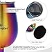 Stainless Steel Wine Glass, Set of 2, with Stem and Lid - Rainbow Stemmed Wine Glasses,12 Oz. Double-Wall, Insulated, Shatterproof, Unbreakable Drinkware - Iridescent Glassware Gift Set,Travel Goblet