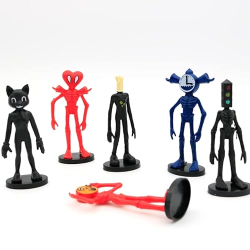 Dr.stone Siren Head Toys Action Figure(6Pcs),Model Doll Gift For Kids Halloween Thanksgiving Christmas Birthday Gifts (Black) #TOP3