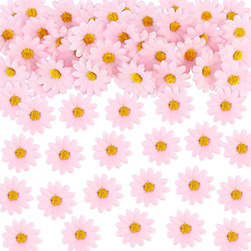 Keaziu 20PCS Flower Cupcake Toppers Daisy Flower Cupcake Picks Flower Theme Spring Birthday Wedding Bridal Baby Shower Birthday Party Decoration Supplies Pink