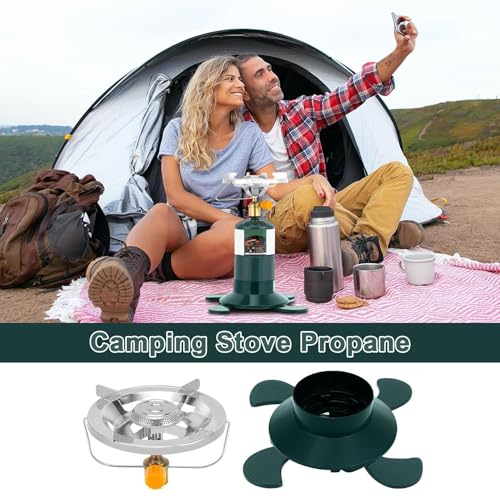 Base de réchaud de camping pliable avec support réglable cartouche brûleur extérieur - 3