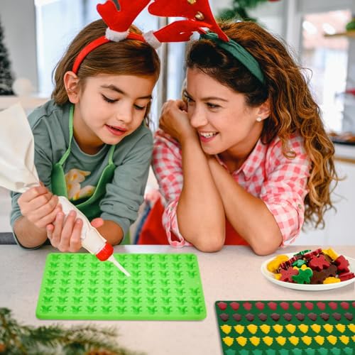Joersh Mini Christmas Molds Christmas Tree And Gingerbread Man Silicone Molds Nonstick For Hard Candy, Gummy, Caramels, Chocolate, Ganache, Ice Cubes thumb #6