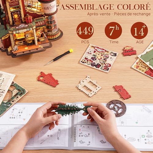 Puzzle 3D Bois ROKR Maquette Mécanique EAB01 Dream Gift Factory