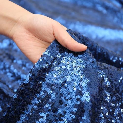 Eternal Beauty Sequin Tablecloths Rectangle Navy Blue 152 x 305 cm wedding Halloween Chrismas Party Banquet New Year’s Day - Image 4