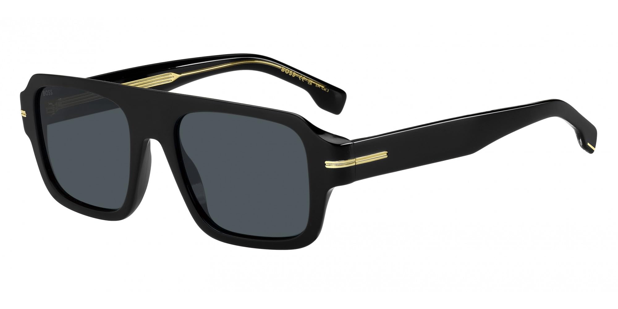 Hugo Boss Men's Grey Man Boss 1595/S 807/A9 Sunglasses Plastic Black Squared