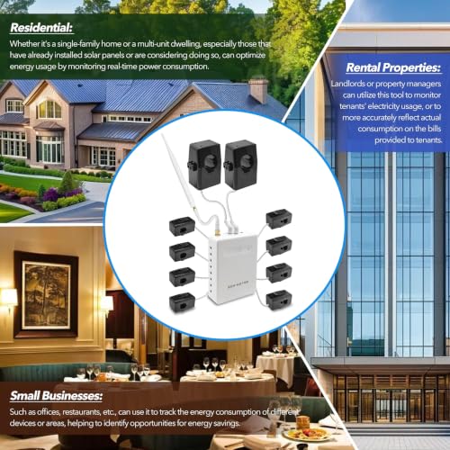 Image of Smart Home Energy Monitor with 8 50A Circuit Level Sensors, Measure Power Usage in Real-Time, History with App (8 50A Circuit Level Sensors) - Compatible with Home Assistant